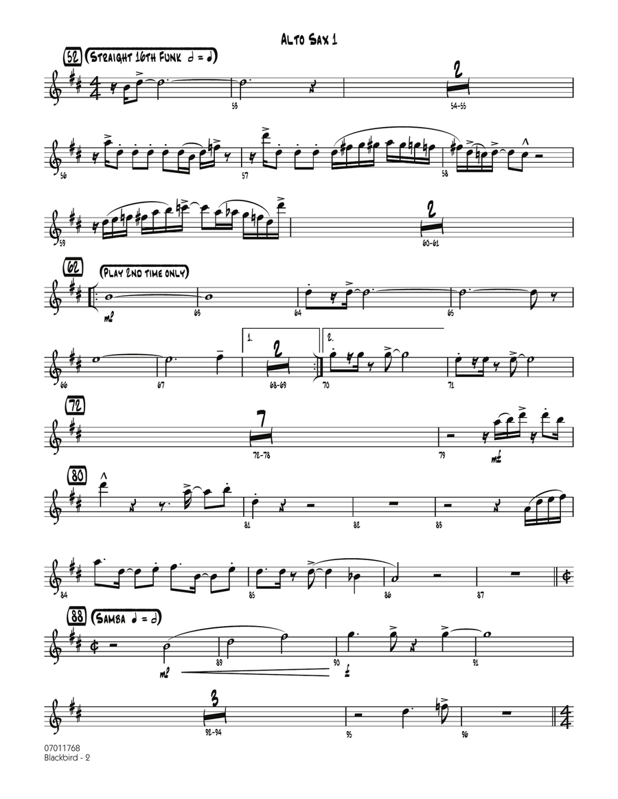 Blackbird - Alto Sax 1 Blackbird - Alto Sax 1 Jazz Ensemble scores gallery preview page 2