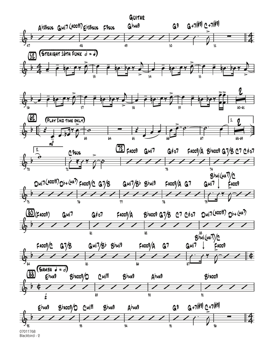 Blackbird - Guitar Blackbird - Guitar Jazz Ensemble scores gallery preview page 2