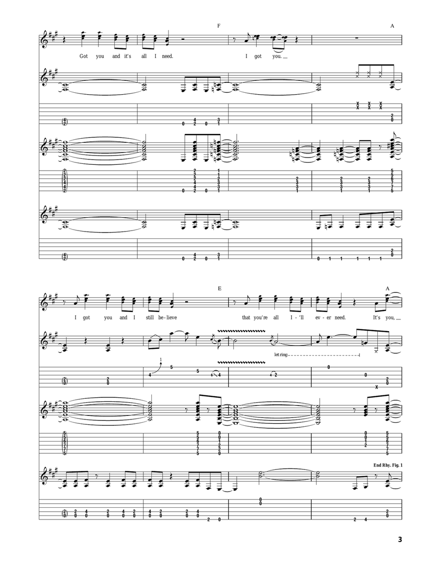 I Got You (At The End Of The Century) Acoustic Guitar scores gallery preview page 3