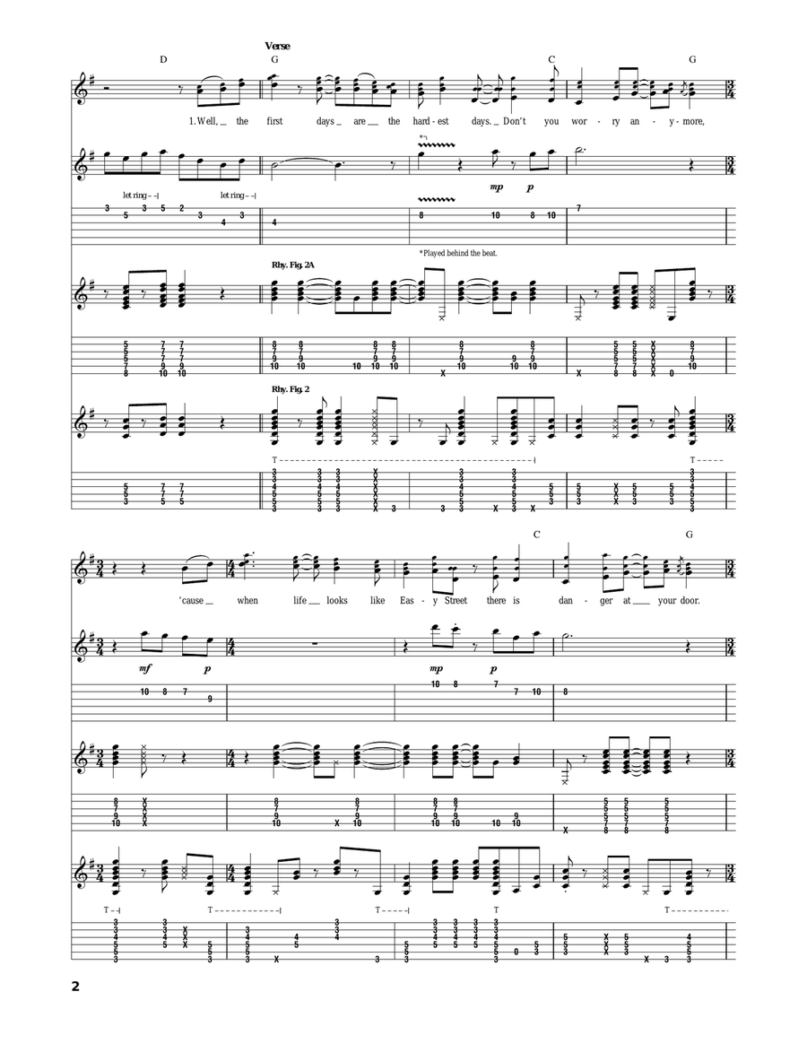 Uncle John's Band Uncle John's Band Acoustic Guitar scores gallery preview page 2