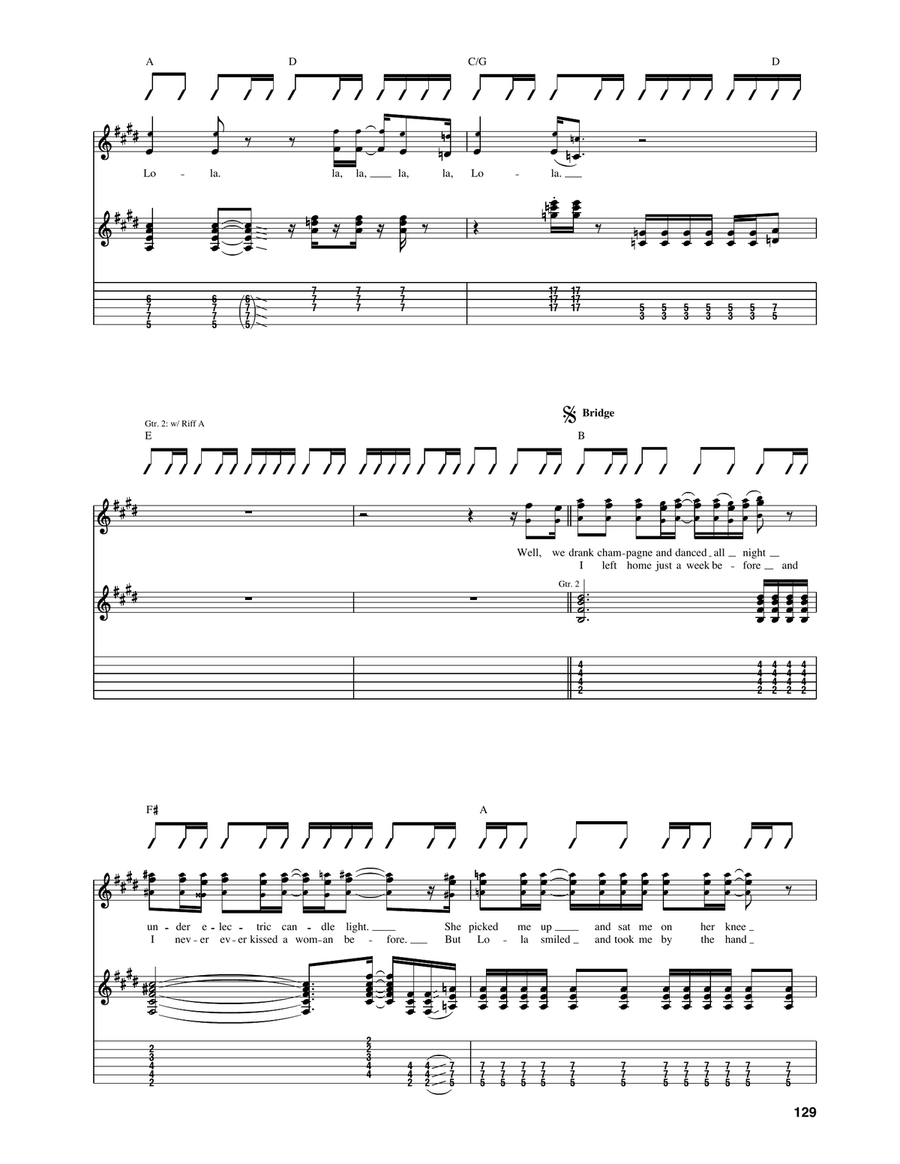 Lola Lola Acoustic Guitar scores gallery preview page 4
