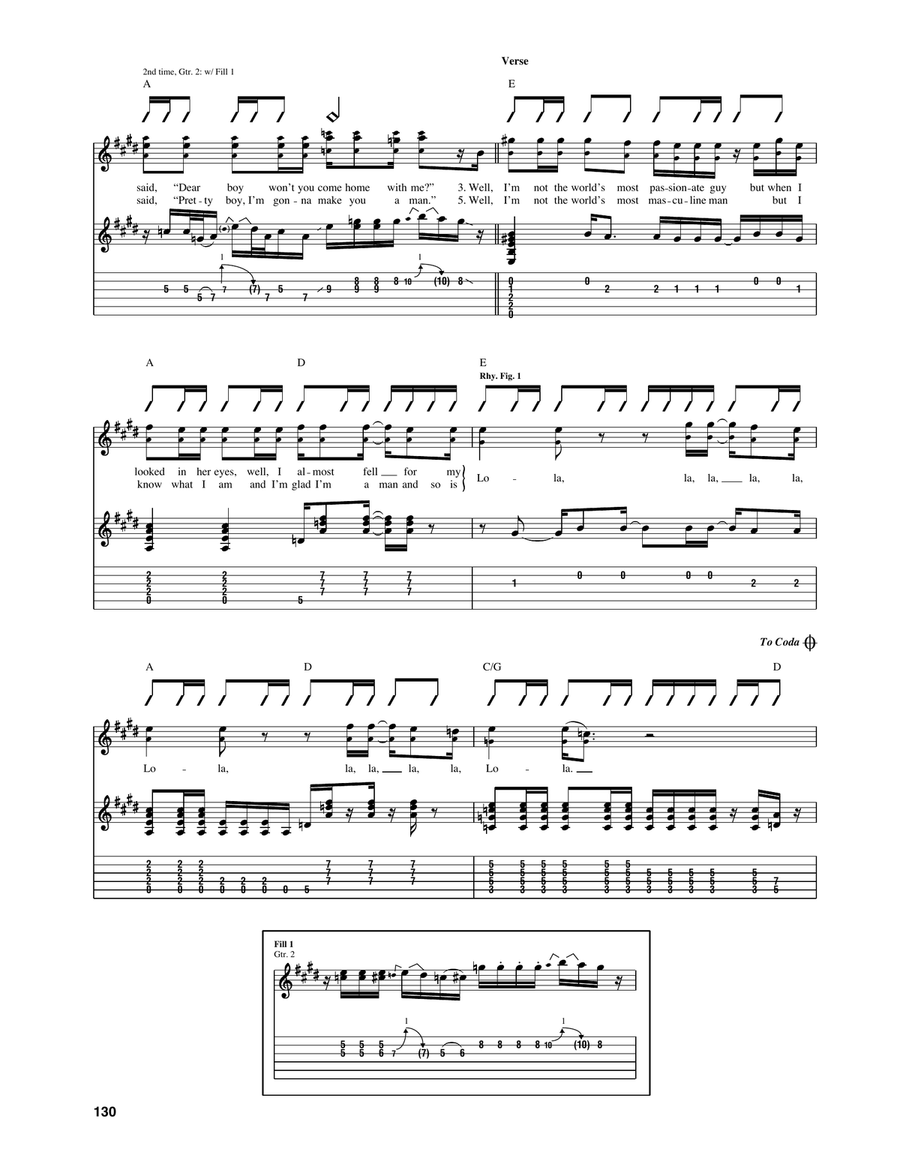 Lola Lola Acoustic Guitar scores gallery preview page 5