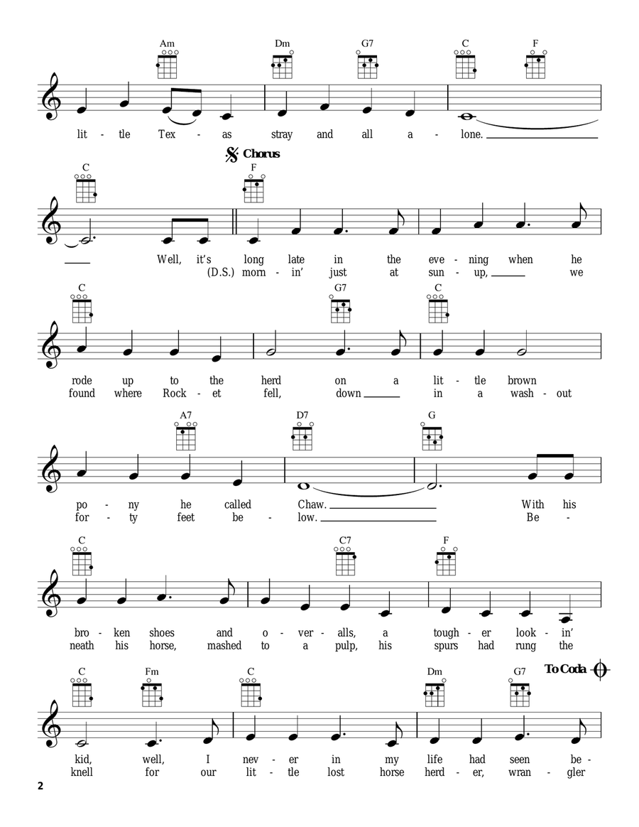 Little Joe, The Wrangler Little Joe, The Wrangler Ukulele scores gallery preview page 2