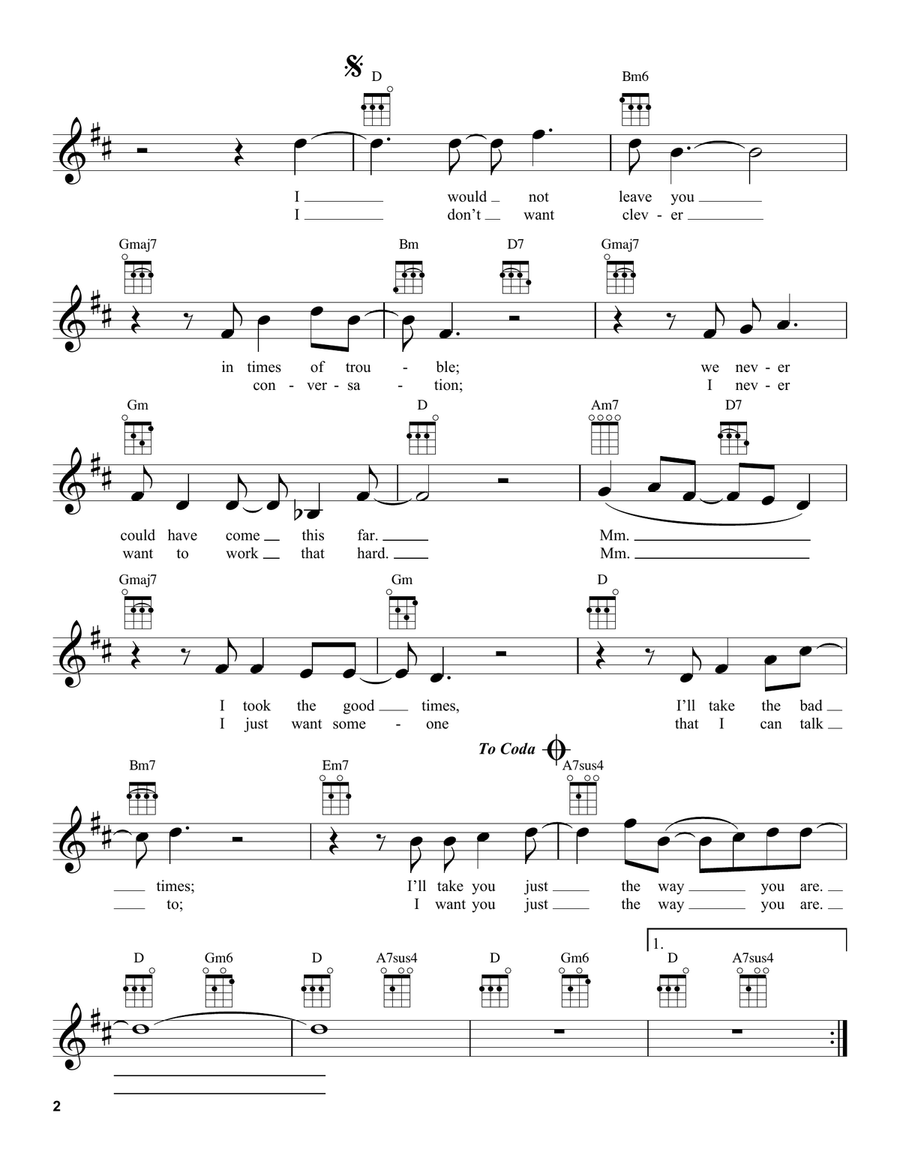 Just The Way You Are Just The Way You Are Ukulele scores gallery preview page 2