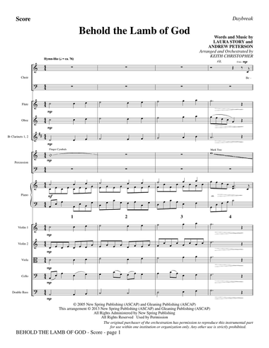 Behold the Lamb of God - Full Score