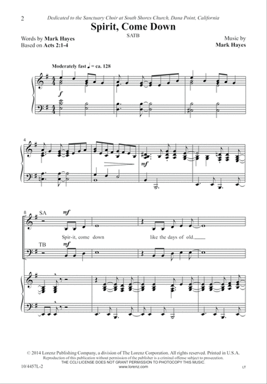 Spirit, Come Down Spirit, Come Down 4-Part scores gallery preview page 3