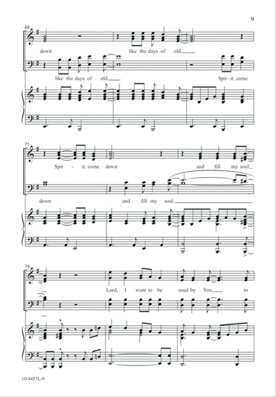 Spirit, Come Down Spirit, Come Down 4-Part scores gallery preview page 10