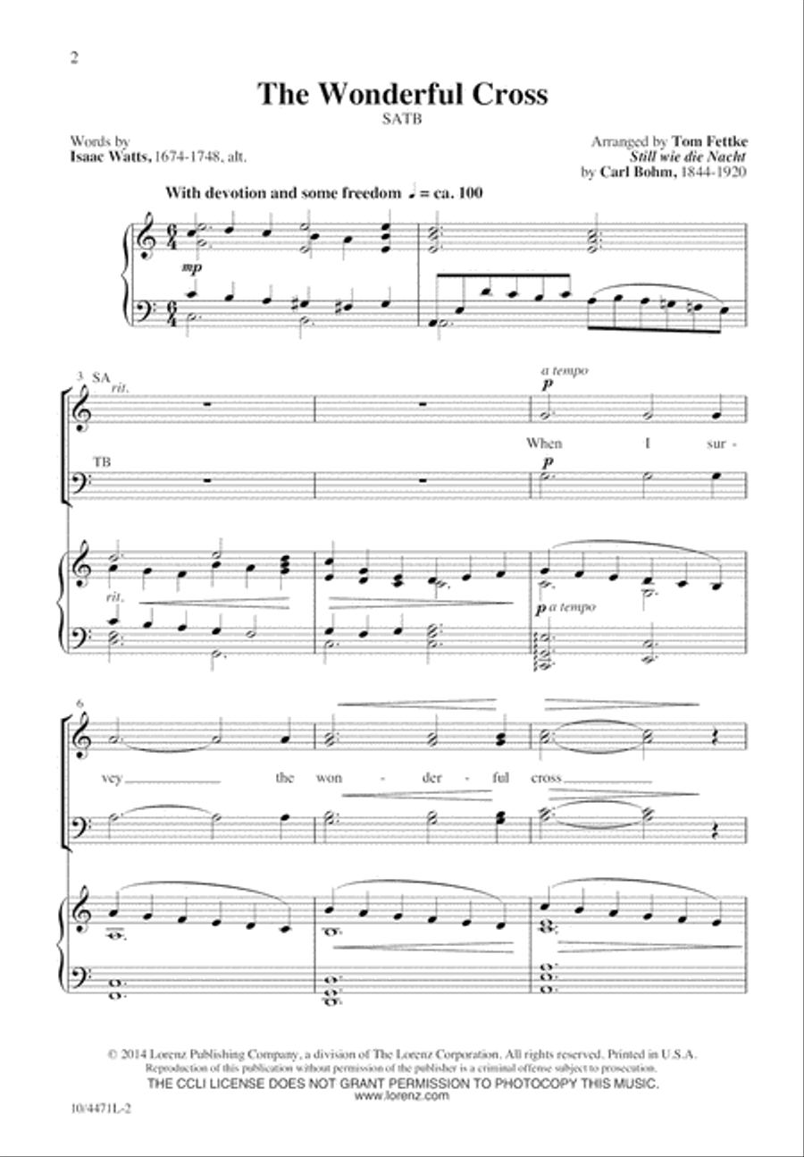 The Wonderful Cross The Wonderful Cross 4-Part scores gallery preview page 3