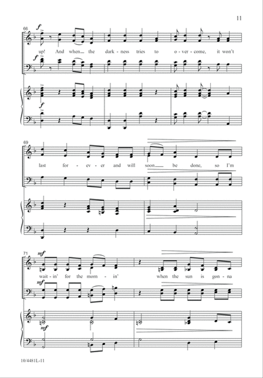 Waitin’ for the Mornin’ Waitin’ for the Mornin’ 4-Part scores gallery preview page 12