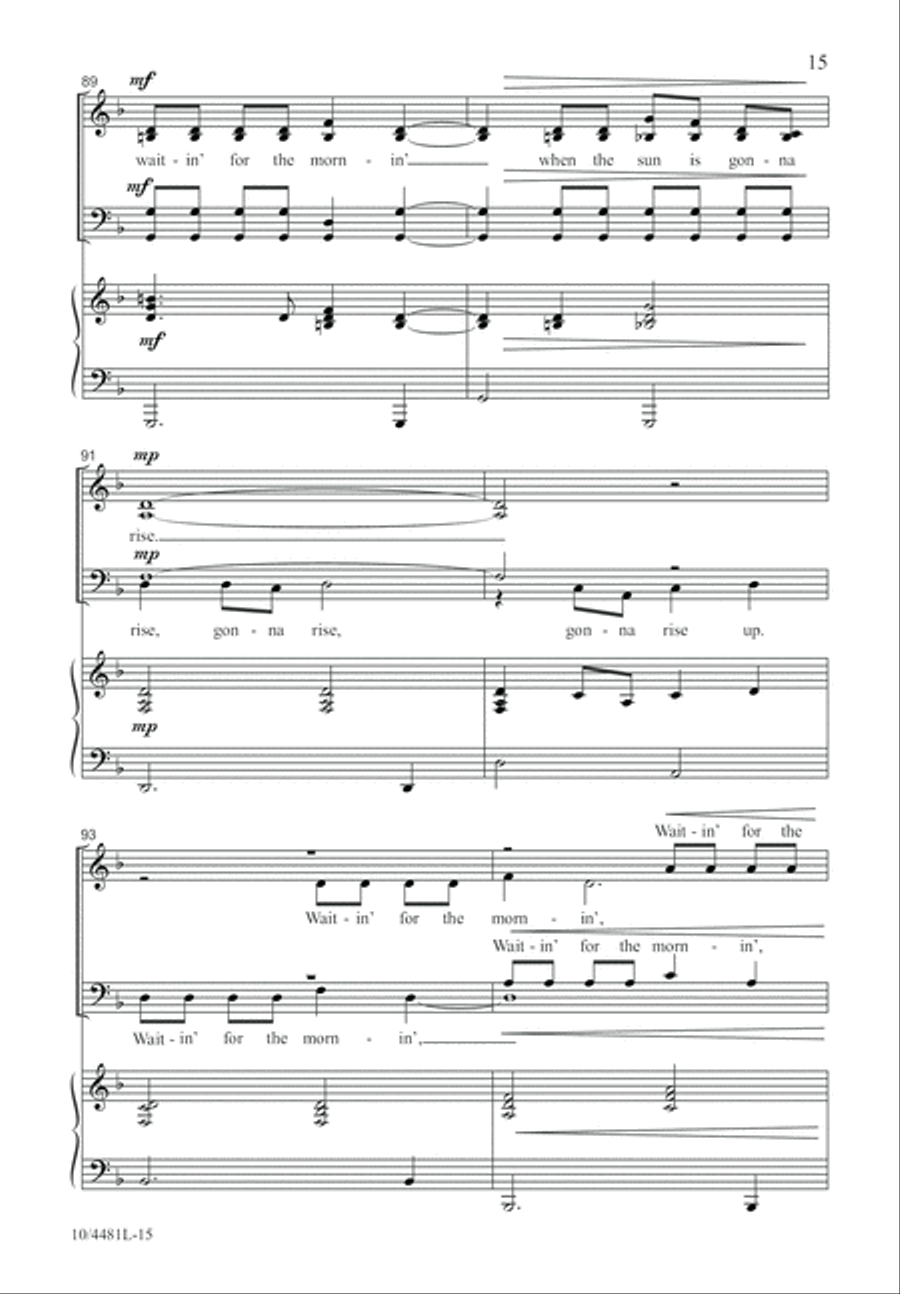 Waitin’ for the Mornin’ Waitin’ for the Mornin’ 4-Part scores gallery preview page 16