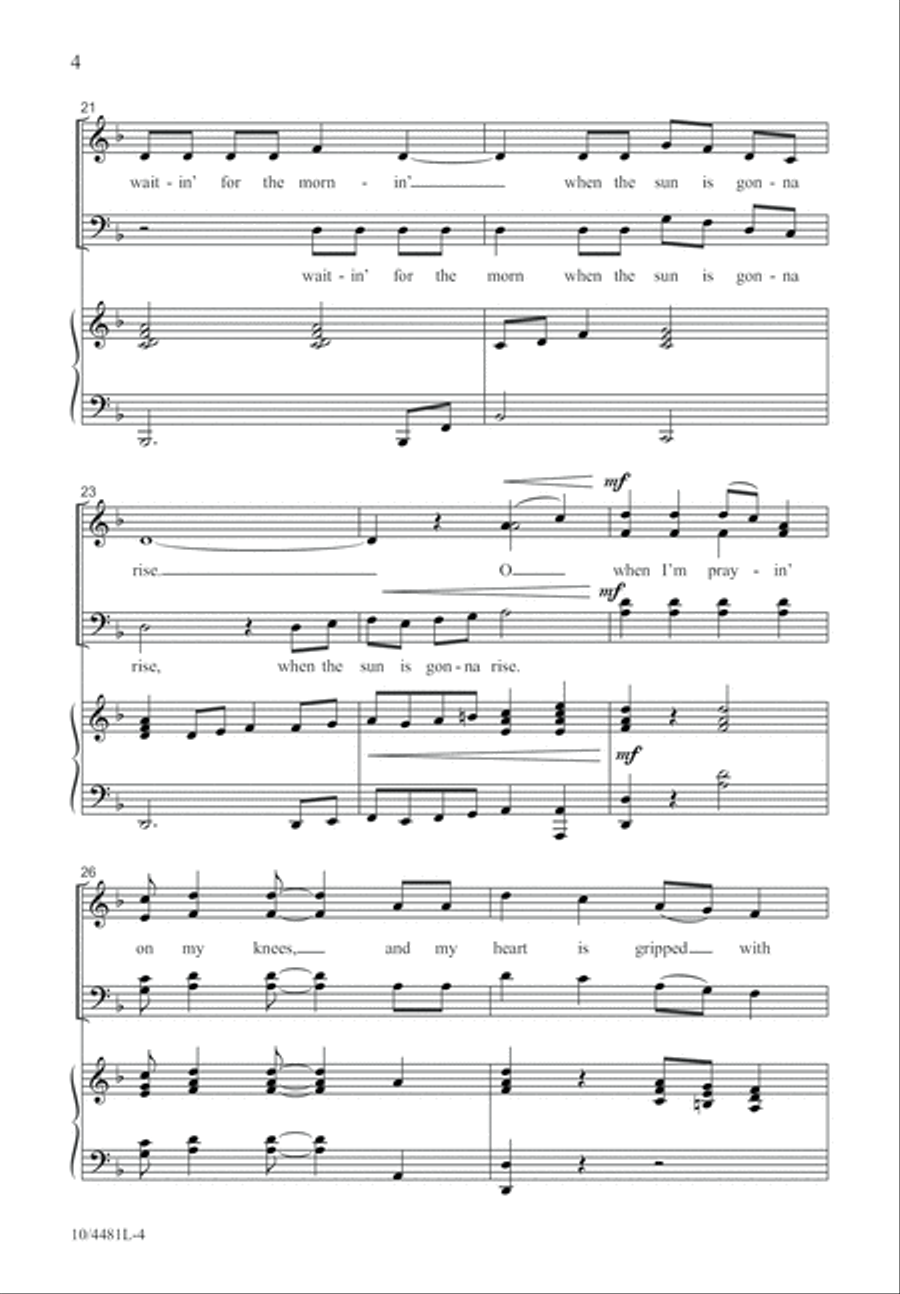 Waitin’ for the Mornin’ Waitin’ for the Mornin’ 4-Part scores gallery preview page 5