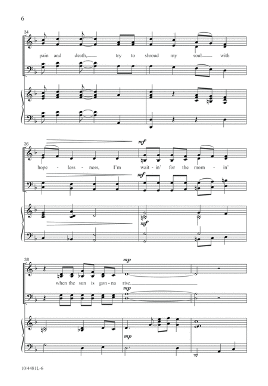 Waitin’ for the Mornin’ Waitin’ for the Mornin’ 4-Part scores gallery preview page 7