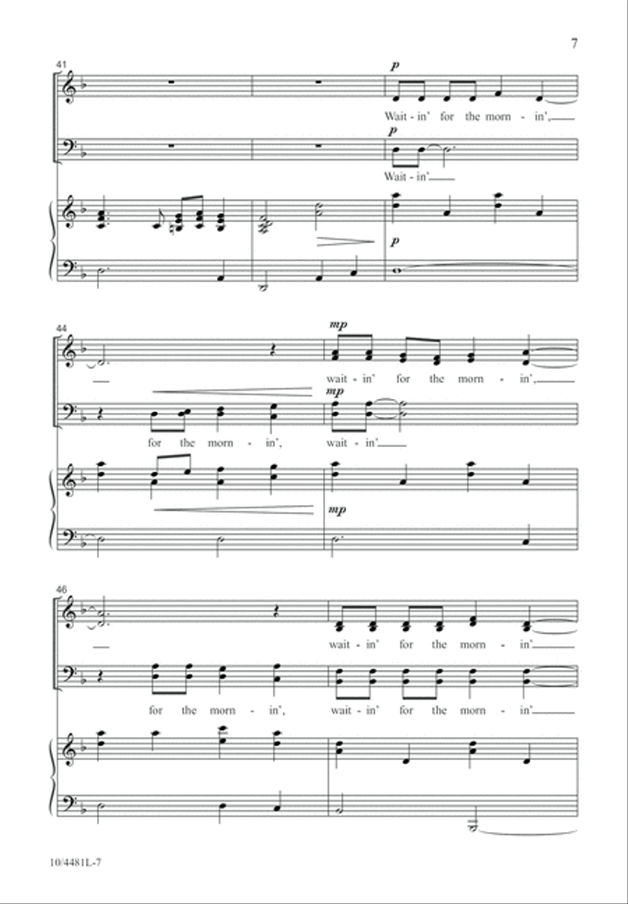 Waitin’ for the Mornin’ Waitin’ for the Mornin’ 4-Part scores gallery preview page 8