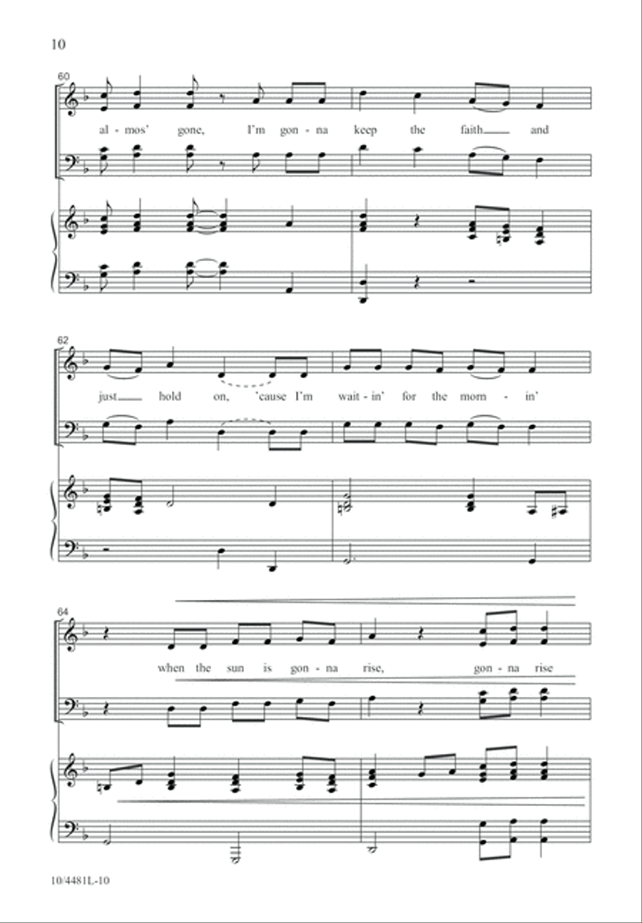 Waitin’ for the Mornin’ Waitin’ for the Mornin’ 4-Part scores gallery preview page 11