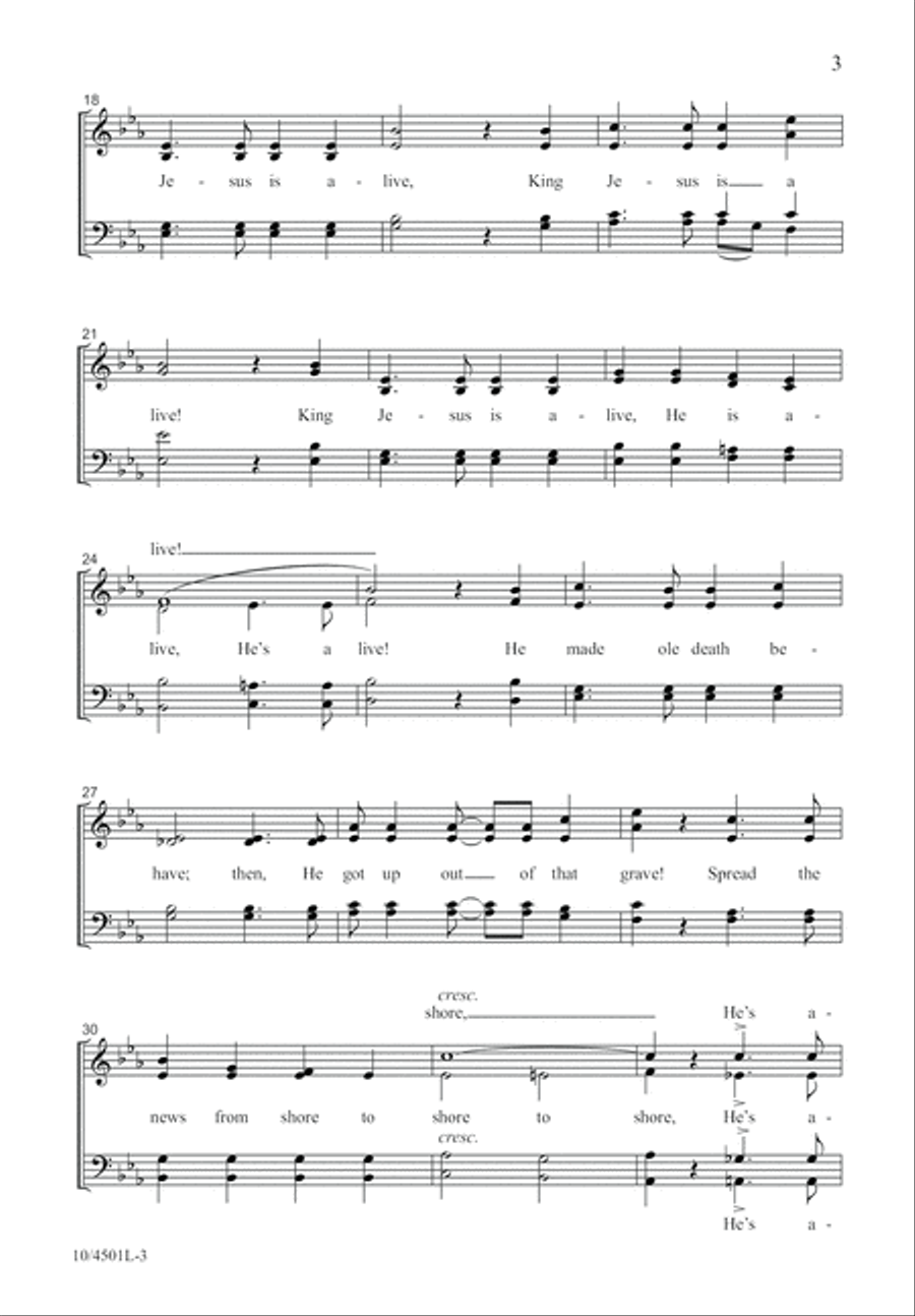 King Jesus Is Alive! by Victor C Johnson 4-Part - Sheet Music page 4