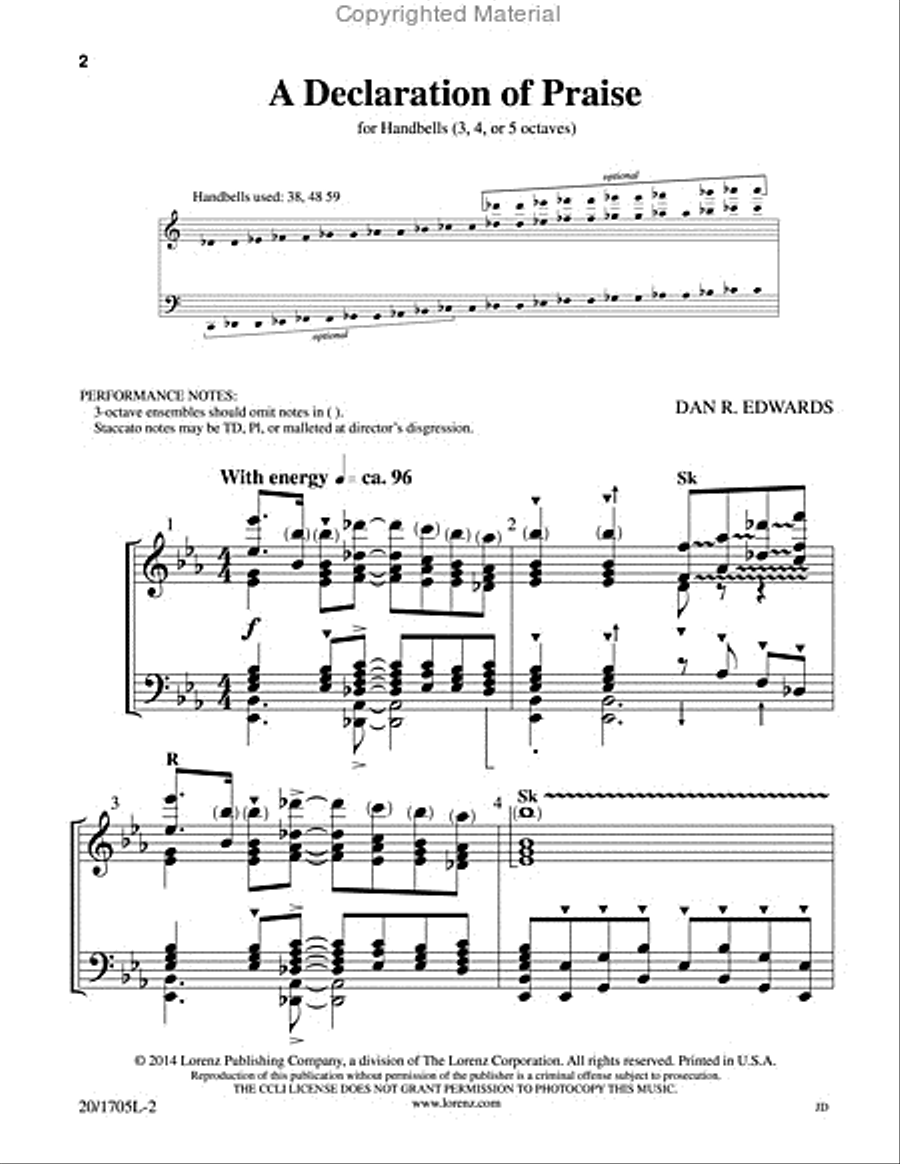 A Declaration of Praise 5-Octaves scores gallery preview page 2