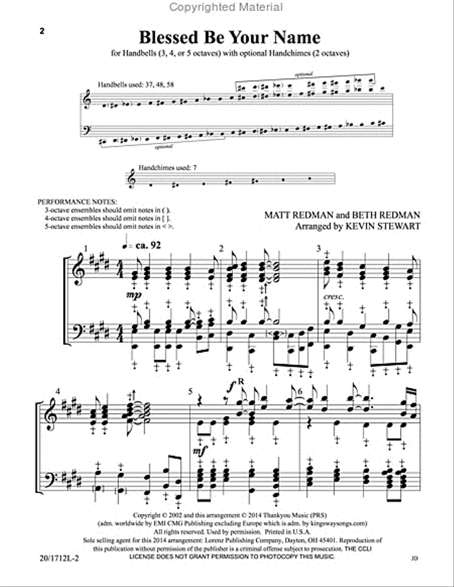 Blessed Be Your Name 5-Octaves scores gallery preview page 2