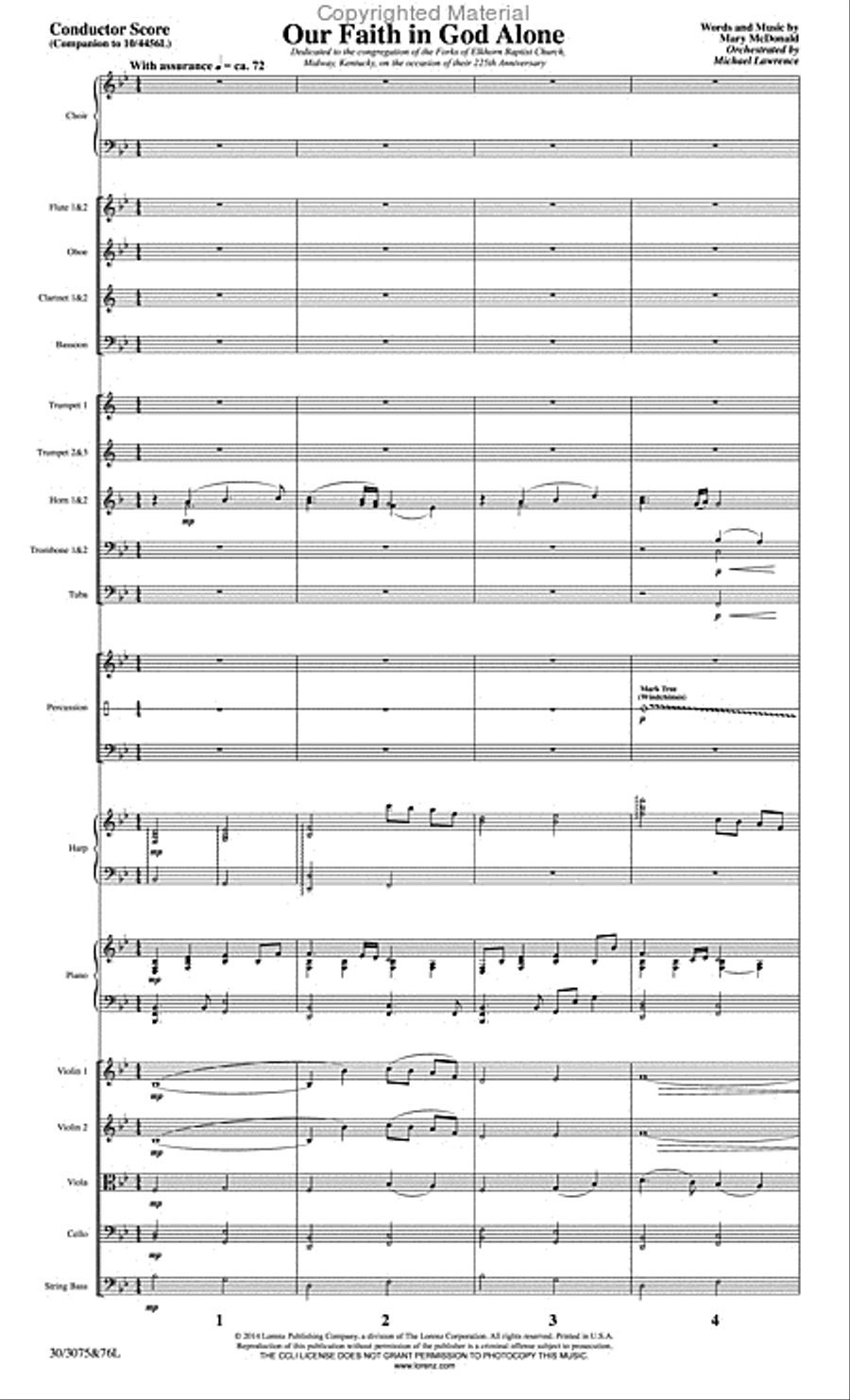 Our Faith in God Alone - Orchestral Score and CD with Printable Parts Choir scores gallery preview page 2