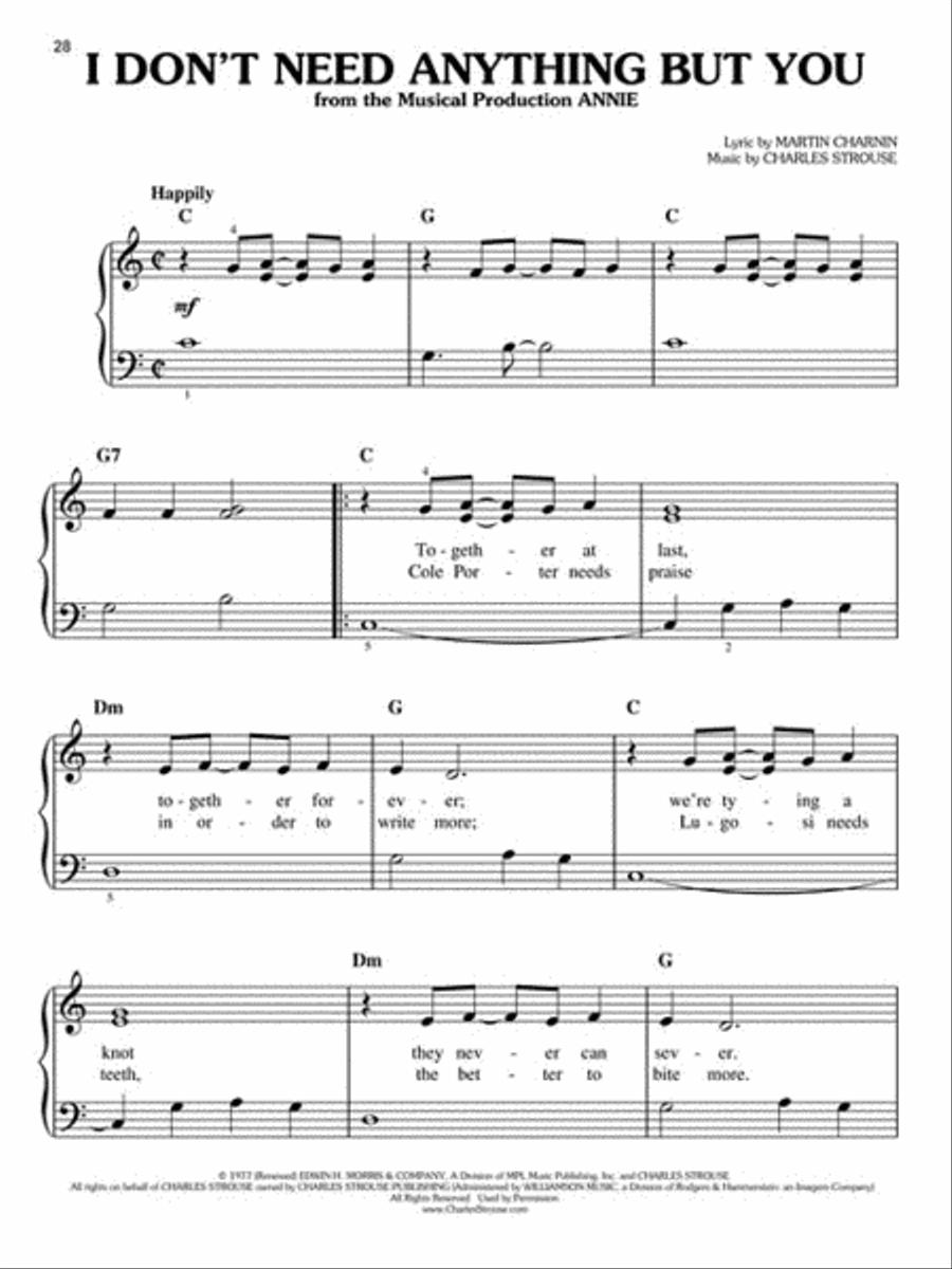 Kids' Favorites from Musicals Easy Piano scores gallery preview page 3