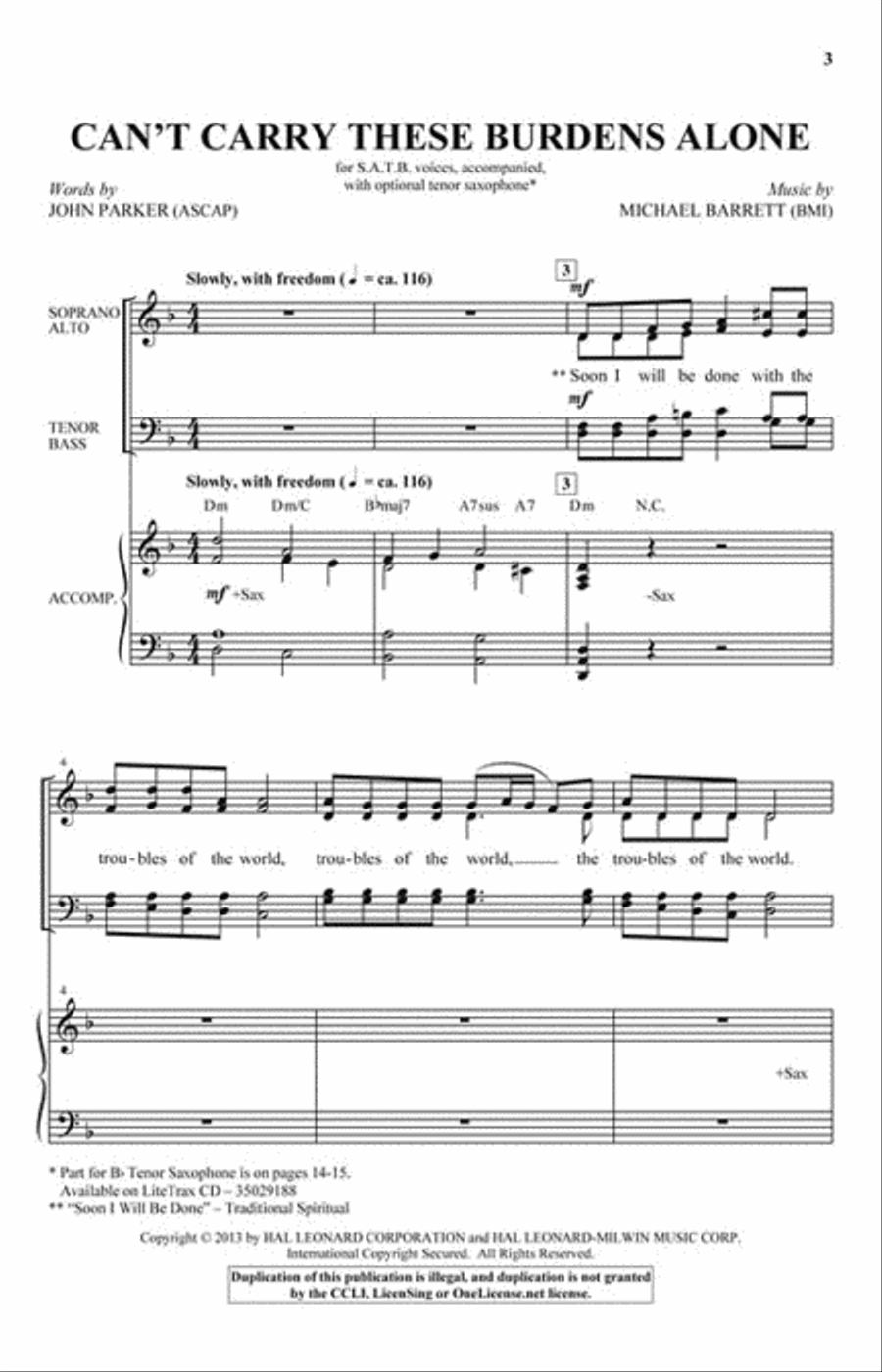 Can't Carry These Burdens Alone 4-Part scores gallery preview page 2