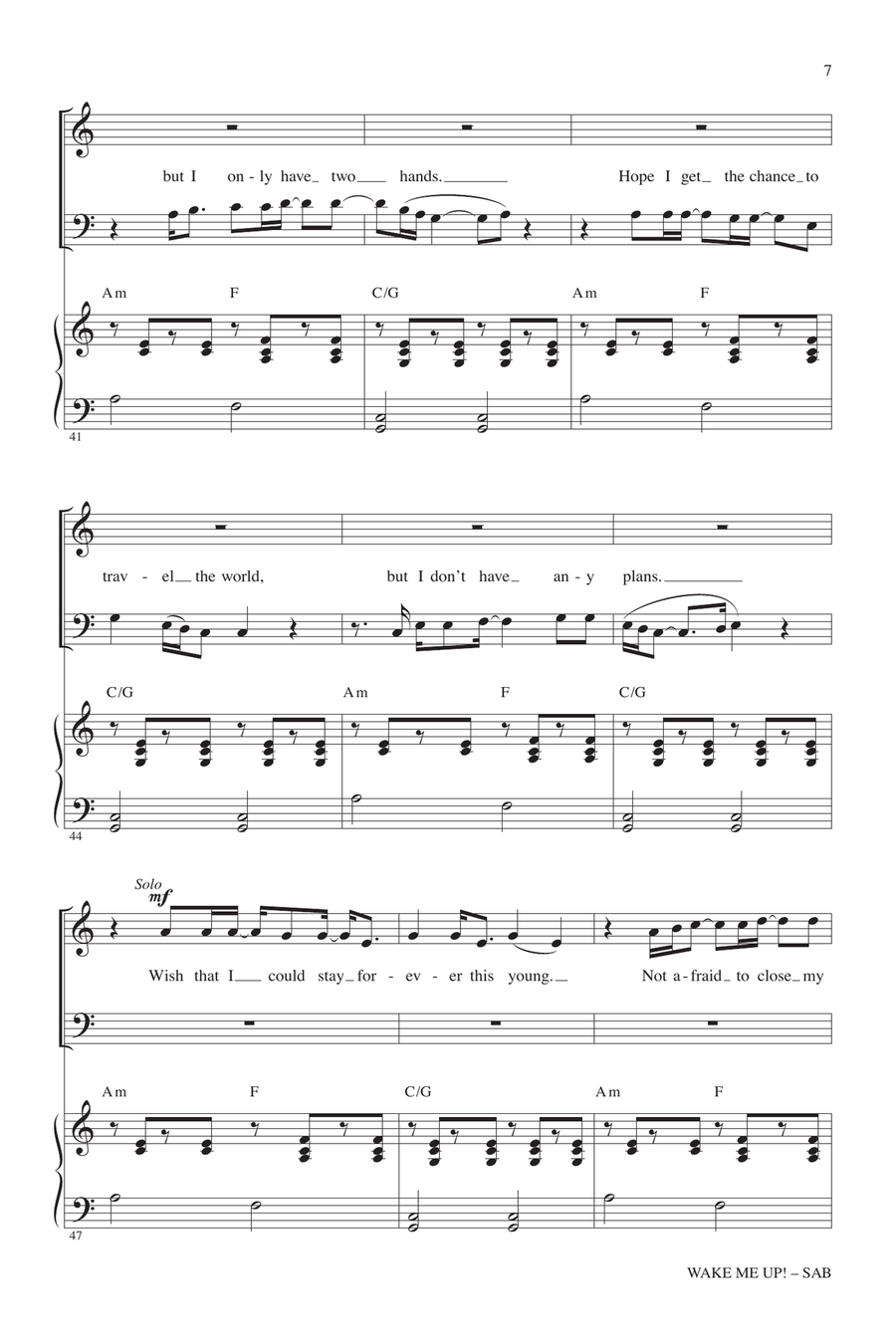Wake Me Up! Wake Me Up! 3-Part scores gallery preview page 6