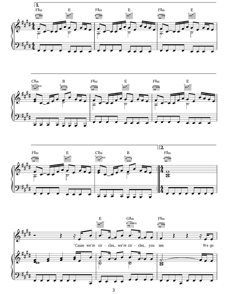 Circles Circles Acoustic Guitar scores gallery preview page 3