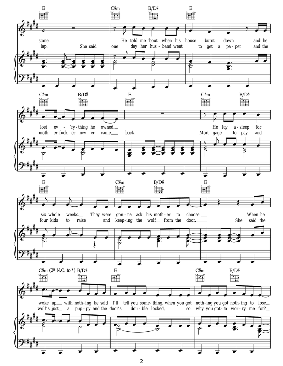 Holes Holes Acoustic Guitar scores gallery preview page 2