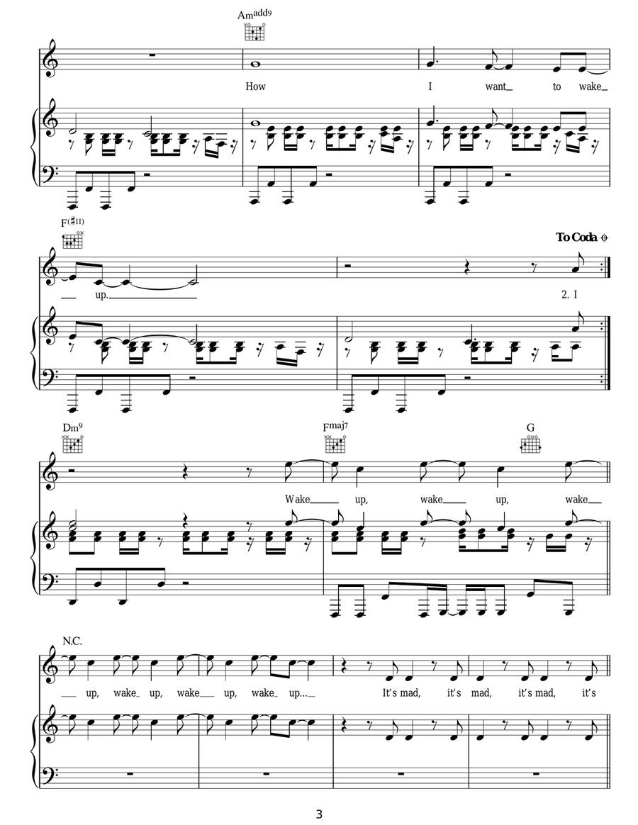 I Want To Wake Up Acoustic Guitar scores gallery preview page 3