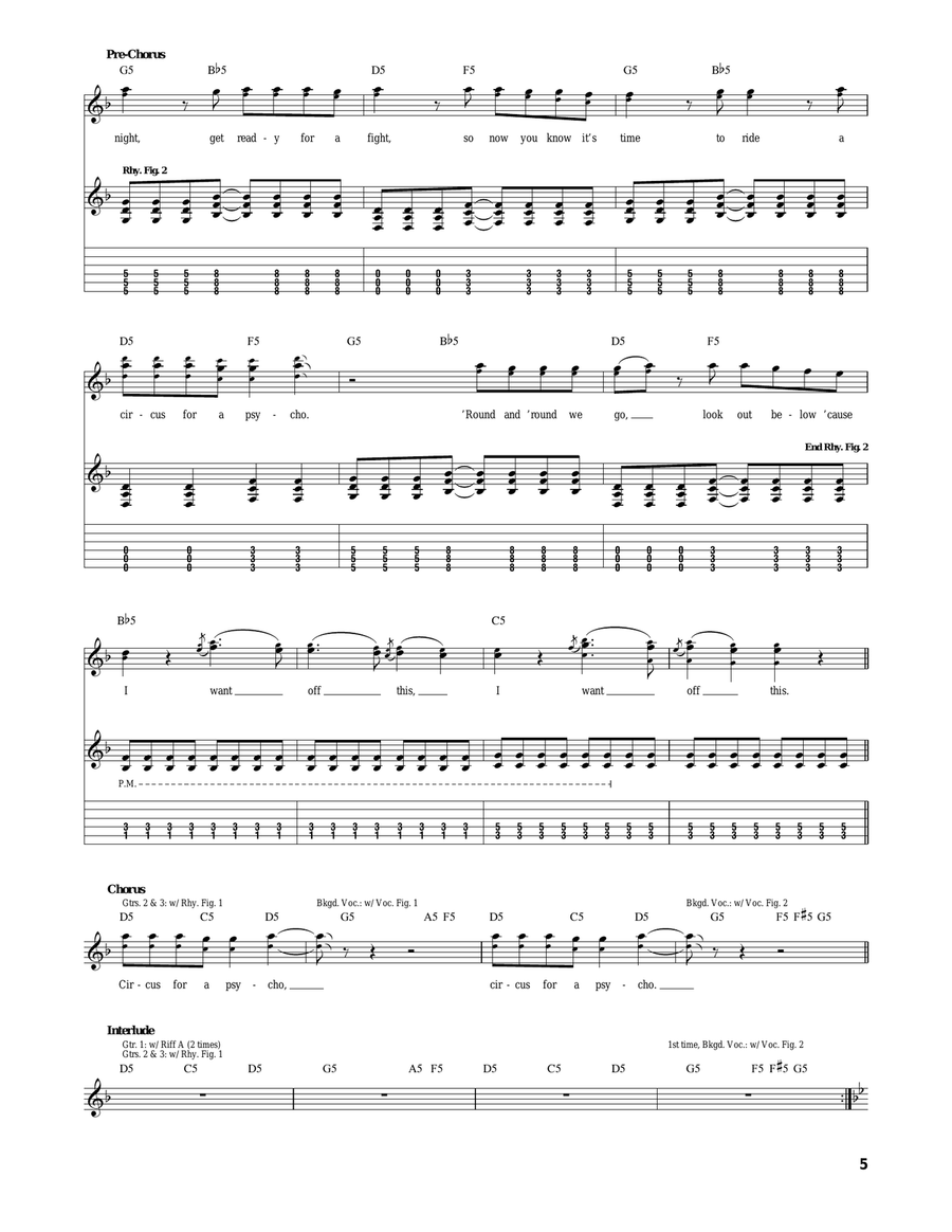 Circus For A Psycho Circus For A Psycho Acoustic Guitar scores gallery preview page 5