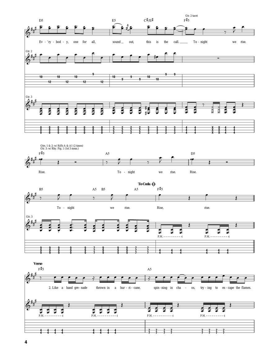 Rise Rise Acoustic Guitar scores gallery preview page 4