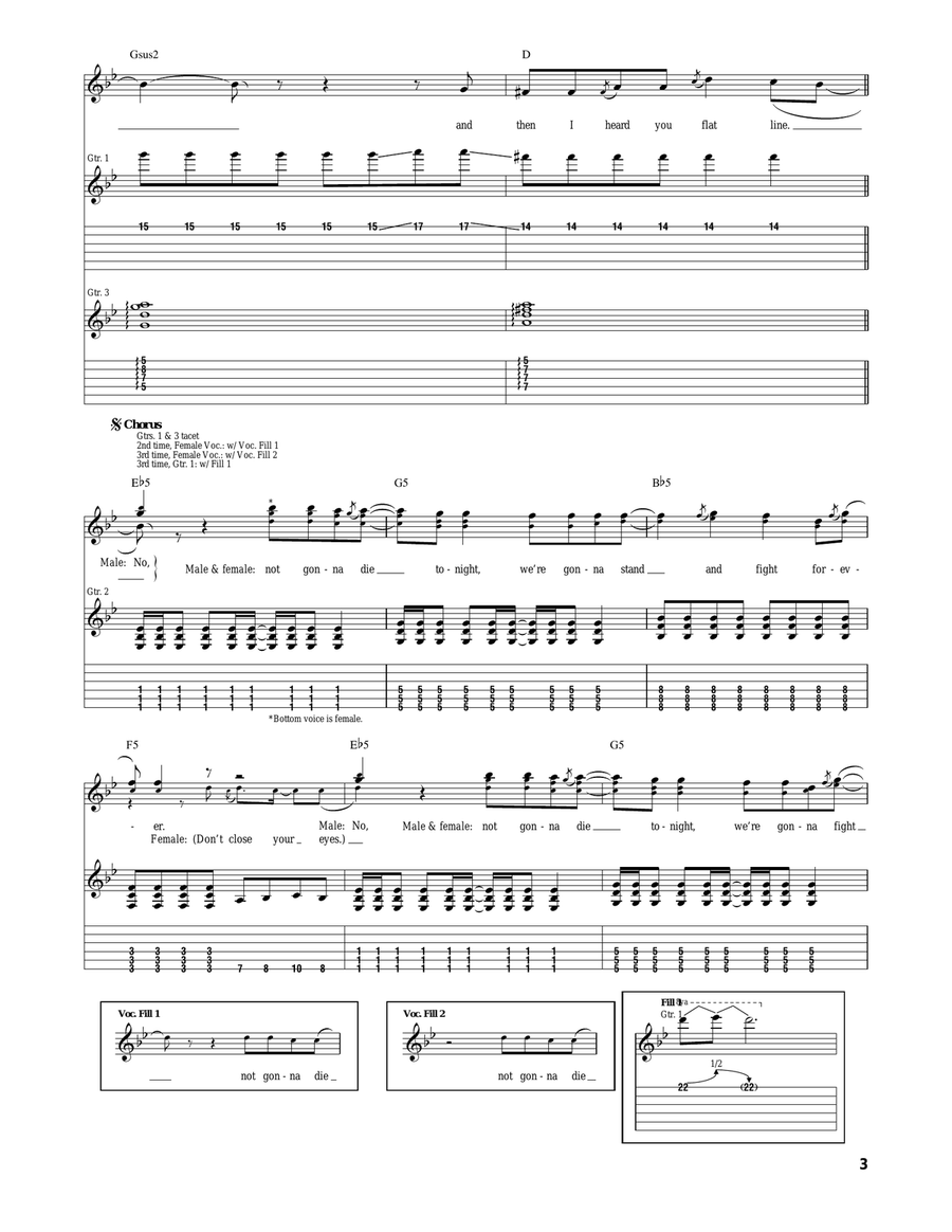 Not Gonna Die Not Gonna Die Acoustic Guitar scores gallery preview page 3