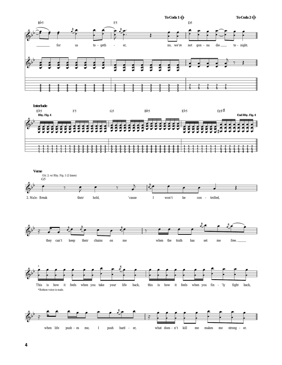 Not Gonna Die Not Gonna Die Acoustic Guitar scores gallery preview page 4