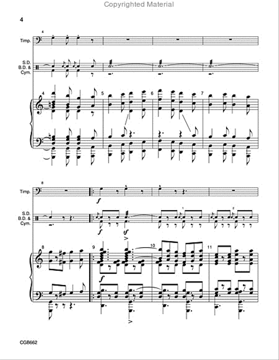 Semper Fidelis (March) - Full Score Handbell Choir scores gallery preview page 4