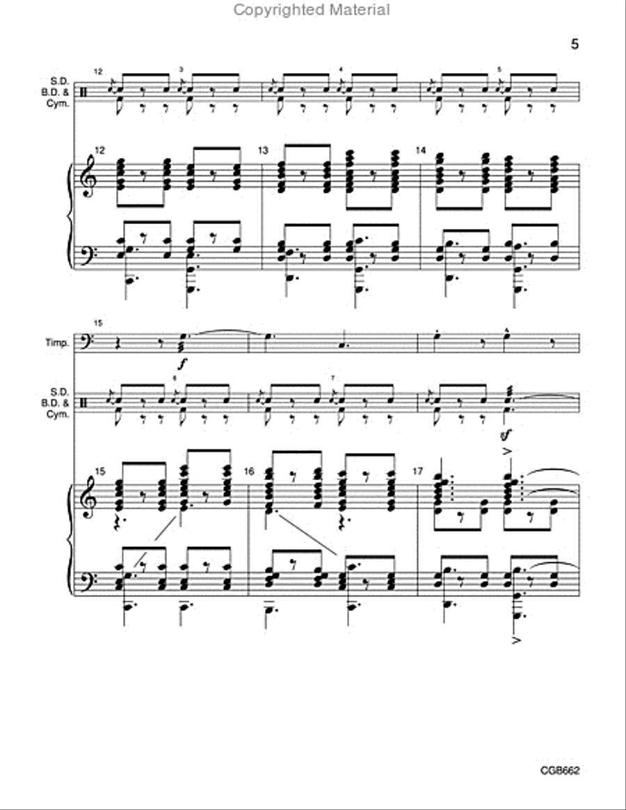 Semper Fidelis (March) - Full Score Handbell Choir scores gallery preview page 5