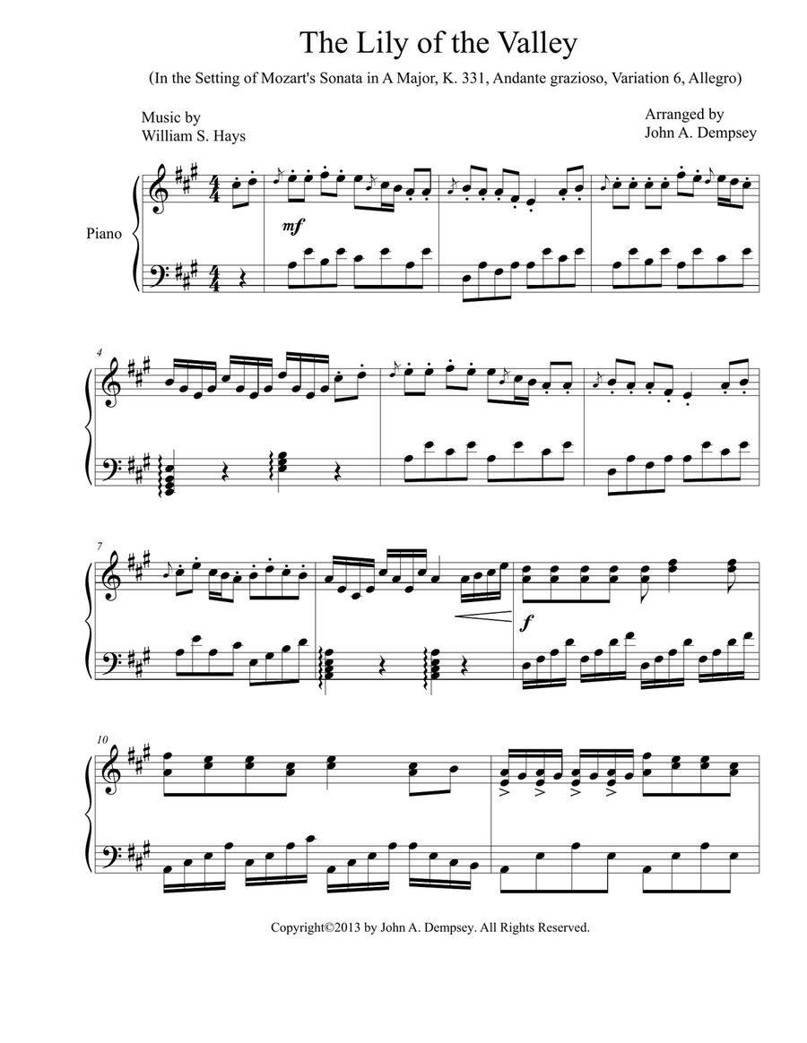 The Lily of the Valley (Classical Style Hymn: Piano Solo) The Lily of the Valley (Classical Style Hymn: Piano Solo) Piano Solo scores gallery preview page 3