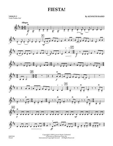 Fiesta - Violin 3 (Viola Treble Clef)