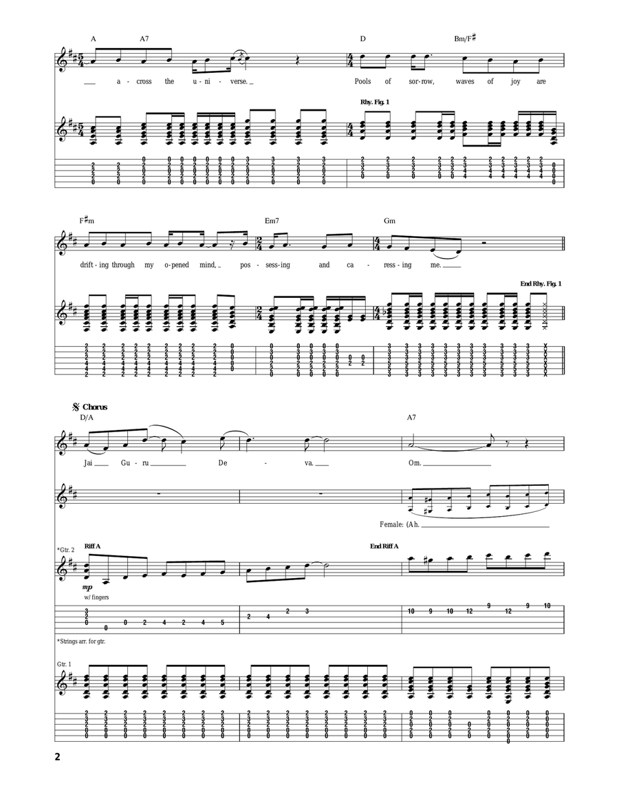 Across The Universe Across The Universe Acoustic Guitar scores gallery preview page 2