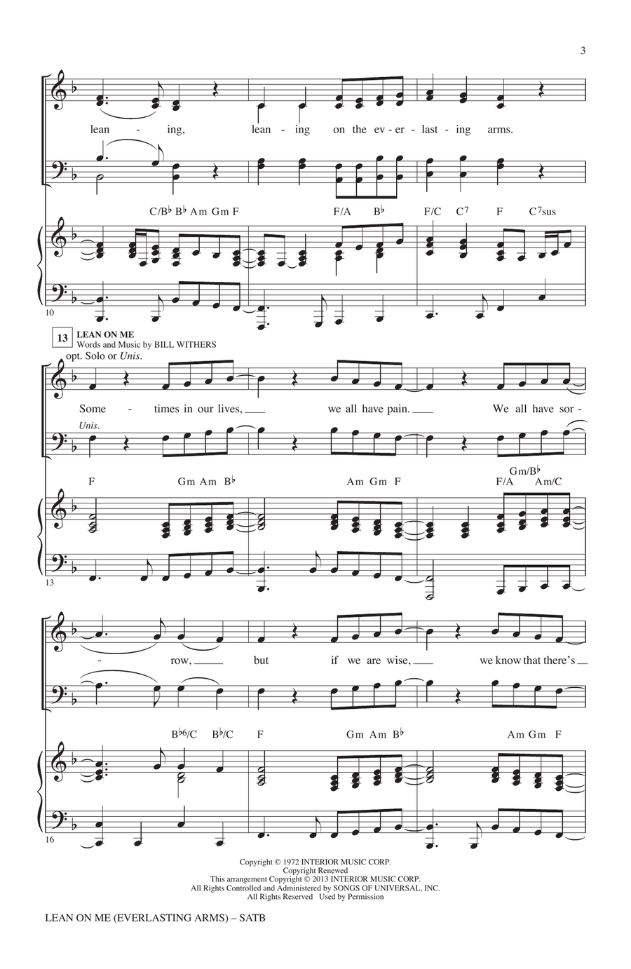 Lean On Me Lean On Me 4-Part scores gallery preview page 2