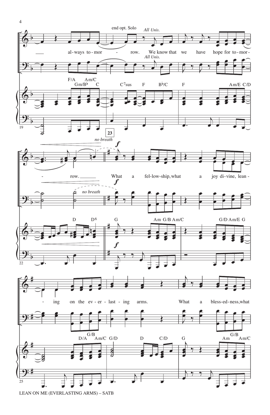 Lean On Me Lean On Me 4-Part scores gallery preview page 3