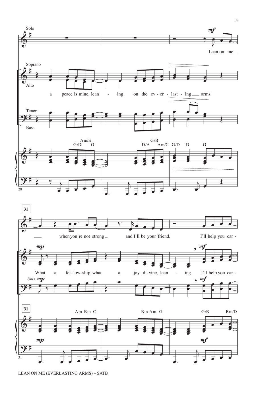 Lean On Me Lean On Me 4-Part scores gallery preview page 4