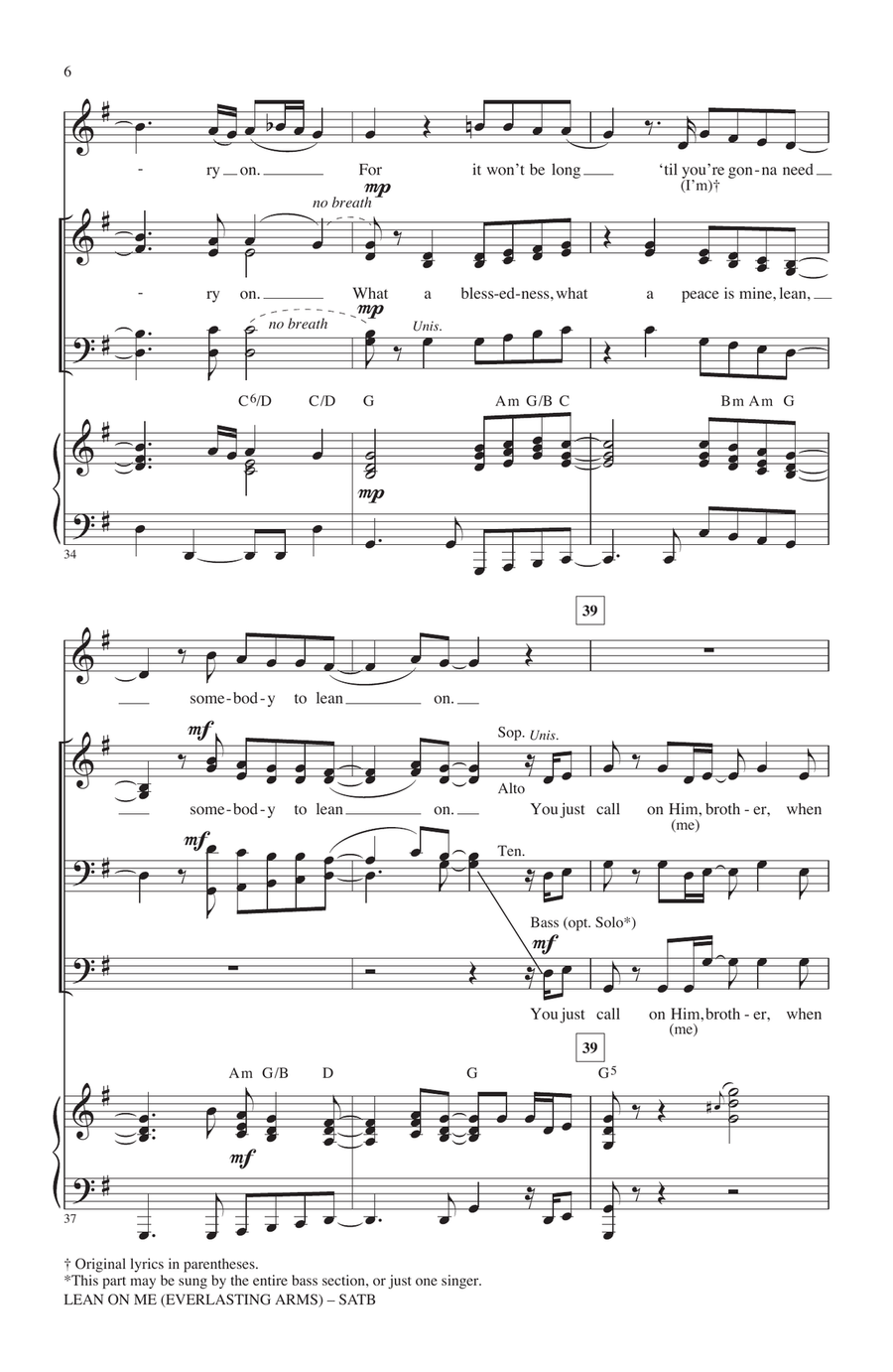 Lean On Me Lean On Me 4-Part scores gallery preview page 5
