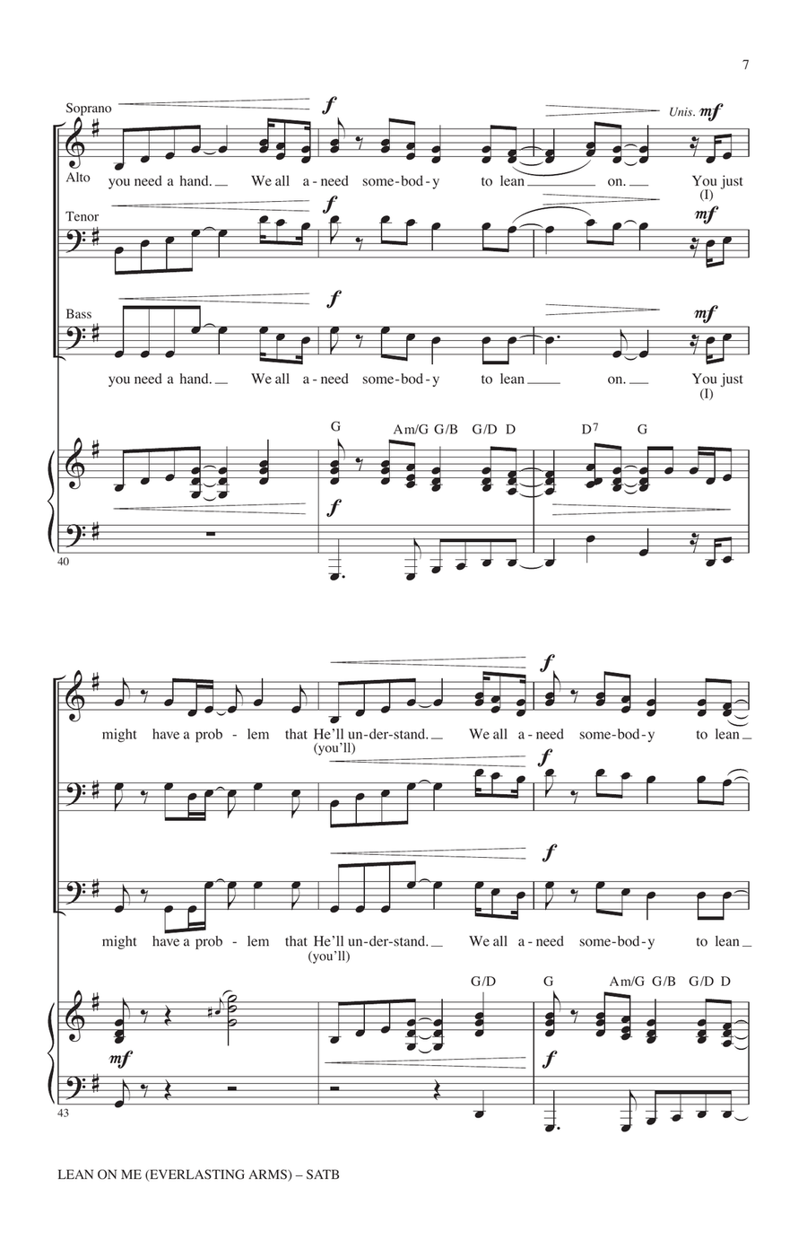Lean On Me Lean On Me 4-Part scores gallery preview page 6
