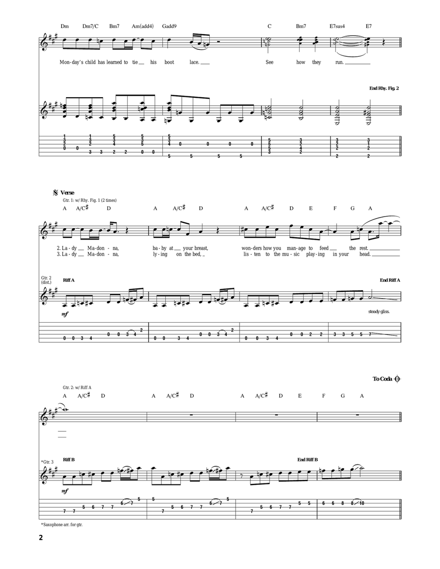 Lady Madonna Lady Madonna Acoustic Guitar scores gallery preview page 2