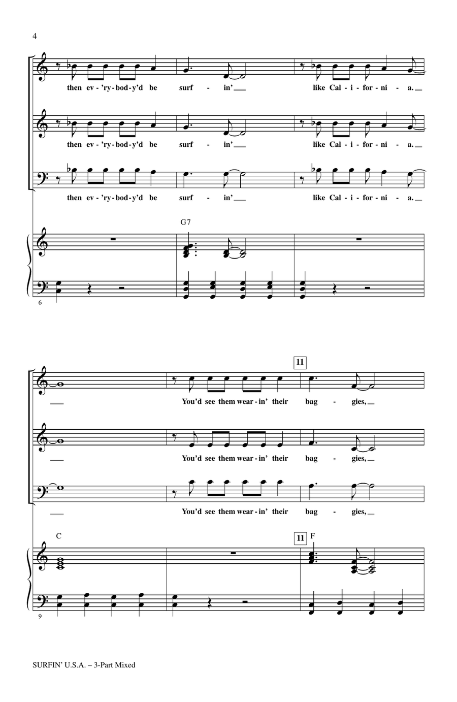 Surfin' U.S.A. (arr. Tom Anderson) 3-Part scores gallery preview page 2