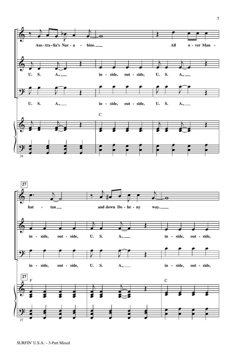Surfin' U.S.A. (arr. Tom Anderson) 3-Part scores gallery preview page 5