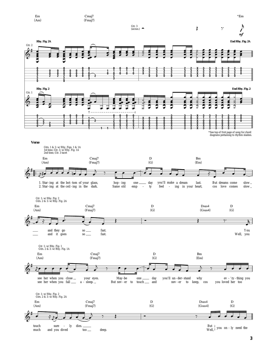 Let Her Go Let Her Go Acoustic Guitar scores gallery preview page 3