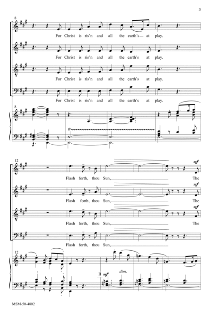 Spring Bursts Today (An Easter Carol) 4-Part scores gallery preview page 3