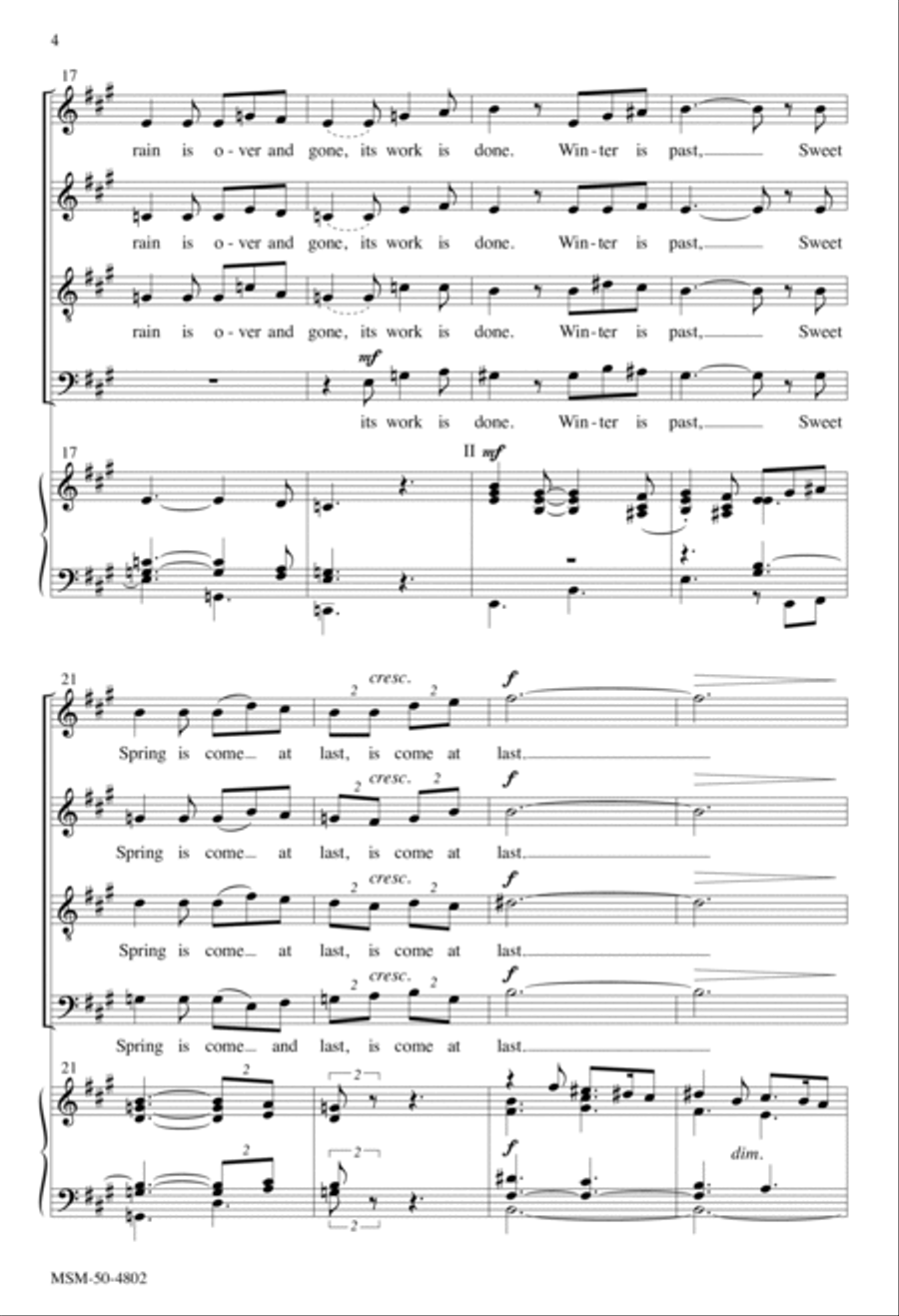 Spring Bursts Today (An Easter Carol) 4-Part scores gallery preview page 4