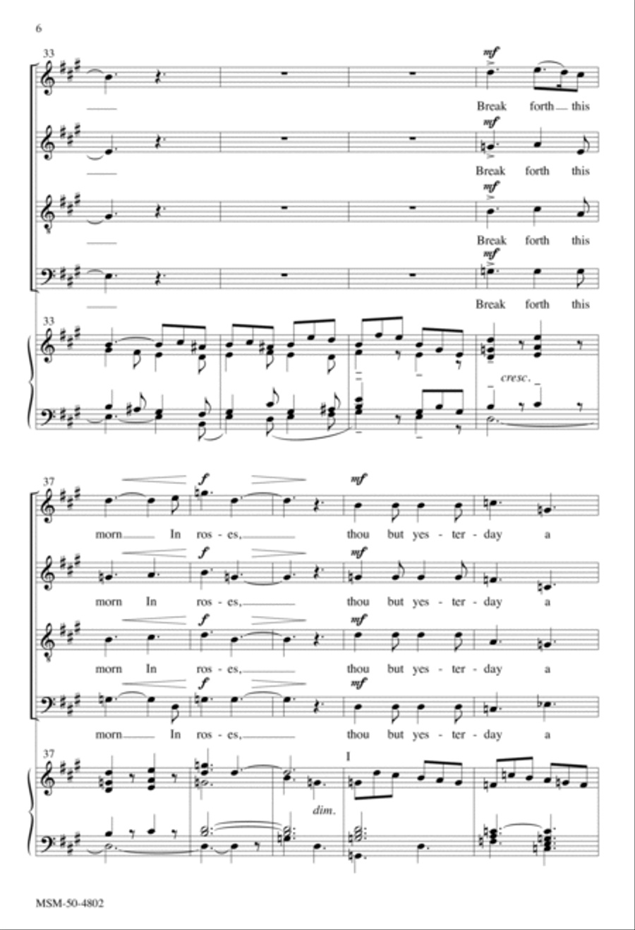 Spring Bursts Today (An Easter Carol) 4-Part scores gallery preview page 6