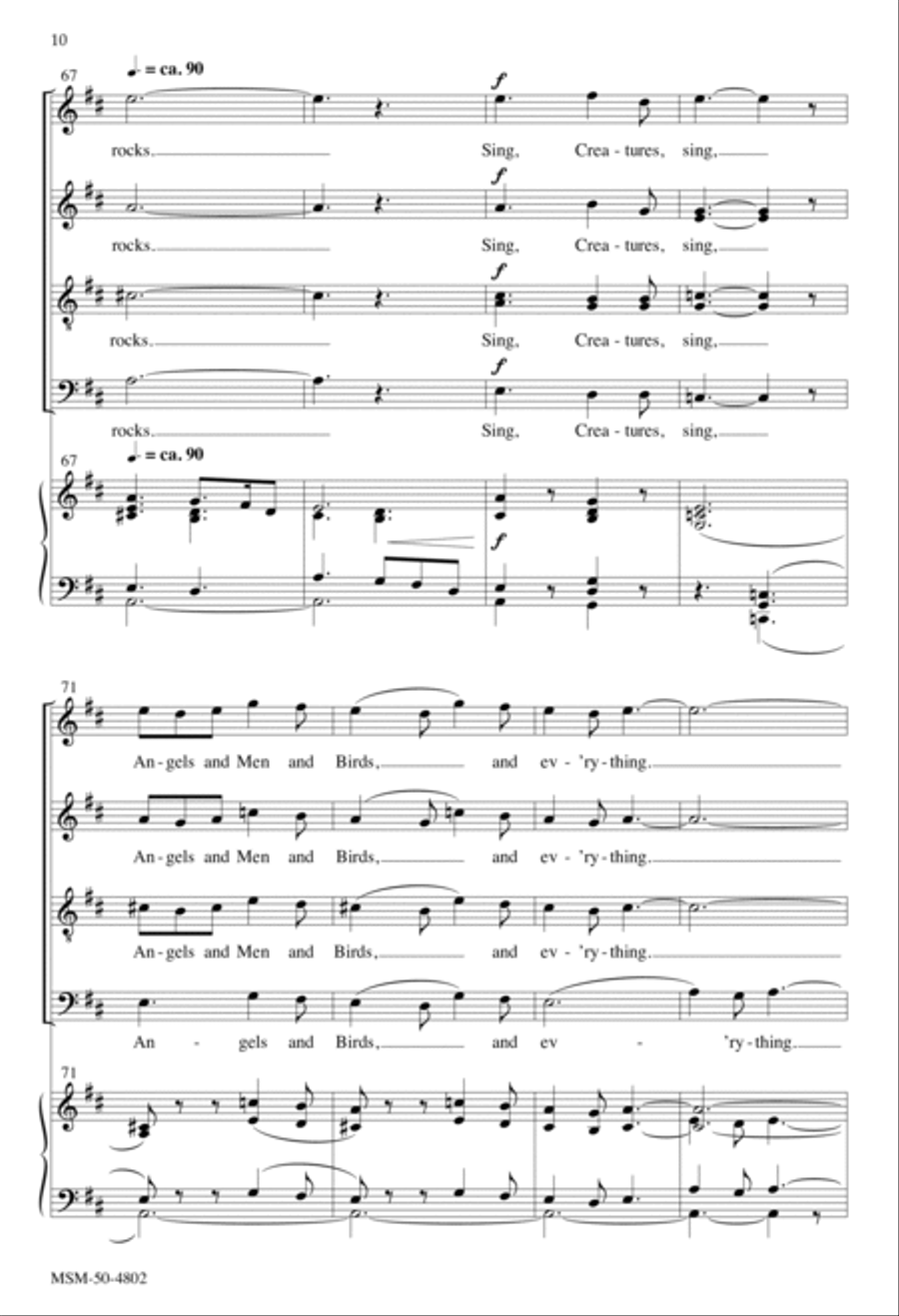Spring Bursts Today (An Easter Carol) 4-Part scores gallery preview page 10